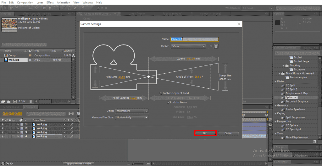 Unified camera tool after effects как включить