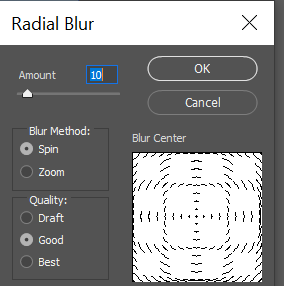 set radius blur