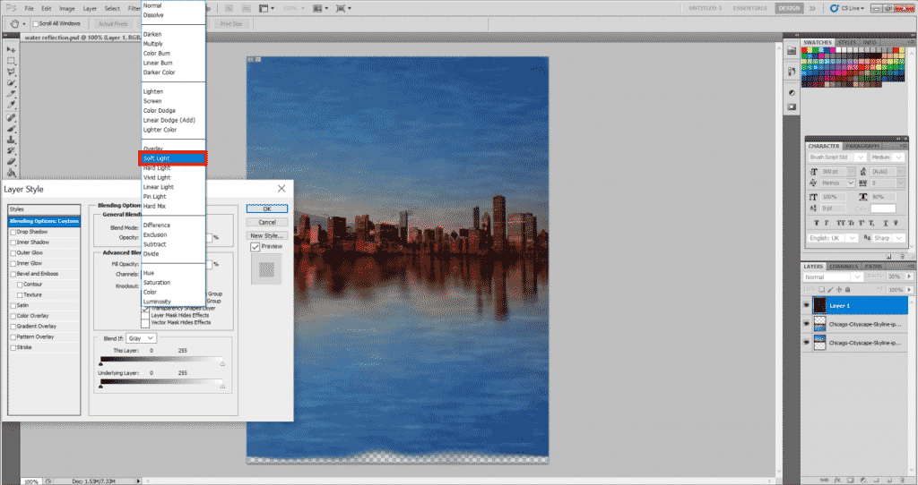 light reflection effect photoshop