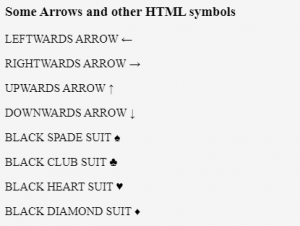 Symbols in HTML | List of Special Symbols in HTML