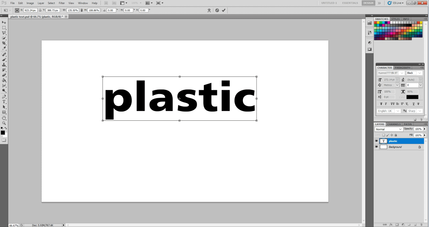 text in plastic (Plastic Effect in Photoshop)