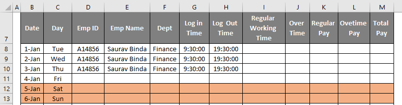 Excel Timesheet Template | Creating Employee Timesheet Template