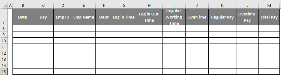 time log template excel