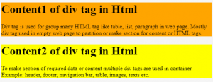 div Tag in HTML | A Quick Glance of div Tag in HTML with Examples