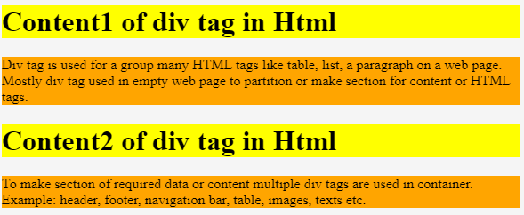 Div Tag in HTML - 2