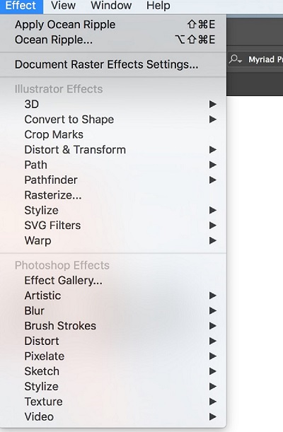 Filters in Illustrator 1-3