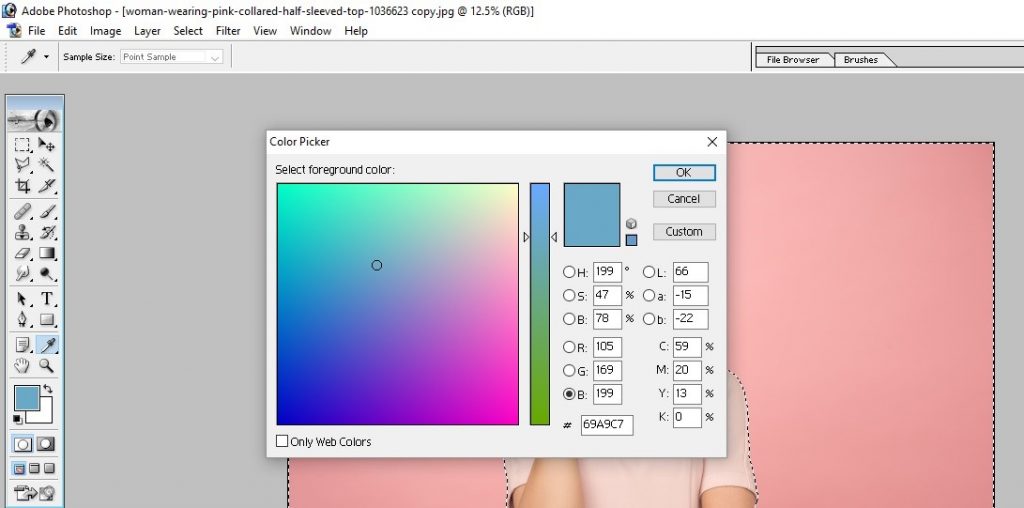 photoshop select all of one color