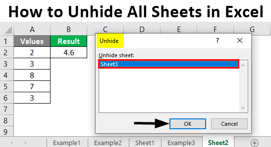 Unhiding All Sheets In Excel 9979