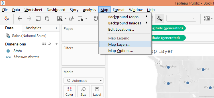 Map Layers in Tableau-10