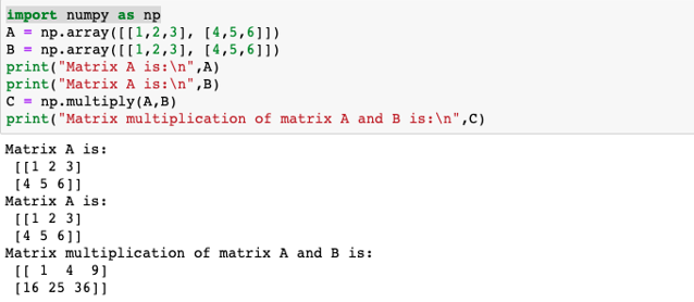 Matrix multiplication in numpy