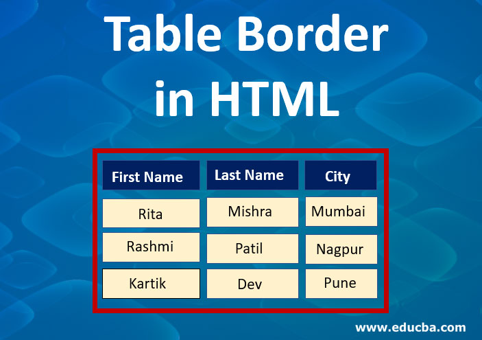 Table Border In HTML 10 Ways For Defining Table Border With Examples