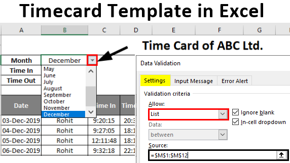 timecard template excel 2010