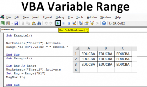 VBA Variable Range | How to Set Variable Range in Excel VBA?