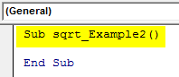 VBA Square Root Example 2-1