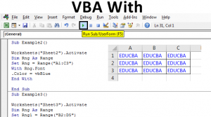 VBA With | How to Use With Statement in Excel VBA?