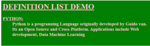 HTML Description List | Different Types of HTML Description List Tags