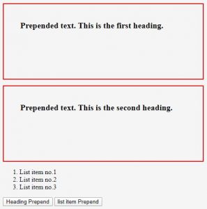 jQuery prepend() | Parameters of jQuery prepend() with Examples