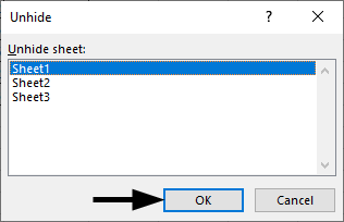 How to Unhide All Sheets in Excel 1-3