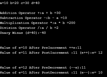 Arithmetic Operators in Java eg1