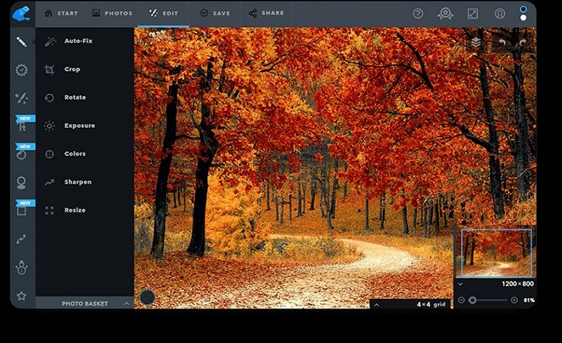 Free online image editor application