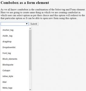 Combobox in HTML | Syntax and Various Examples of Combobox in HTML