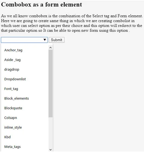 Combobox in HTML - 2