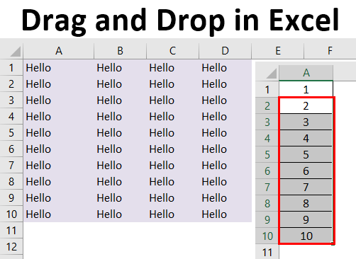 Drop And Drop In Excel How To Drag And Drop Data In Excel 