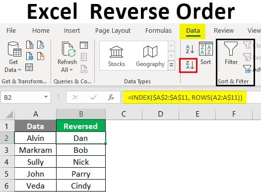 Excel Reverse Order