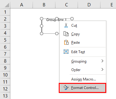 Format Control-Group Box