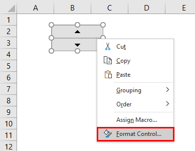 Format Controls-Spin Button