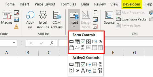 form controls vs activex controls in excel