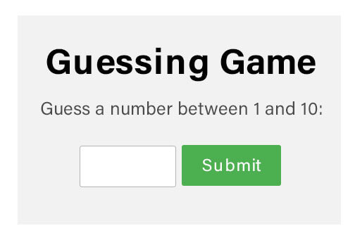 Design Web Page in HTML-Guessing-Game Output