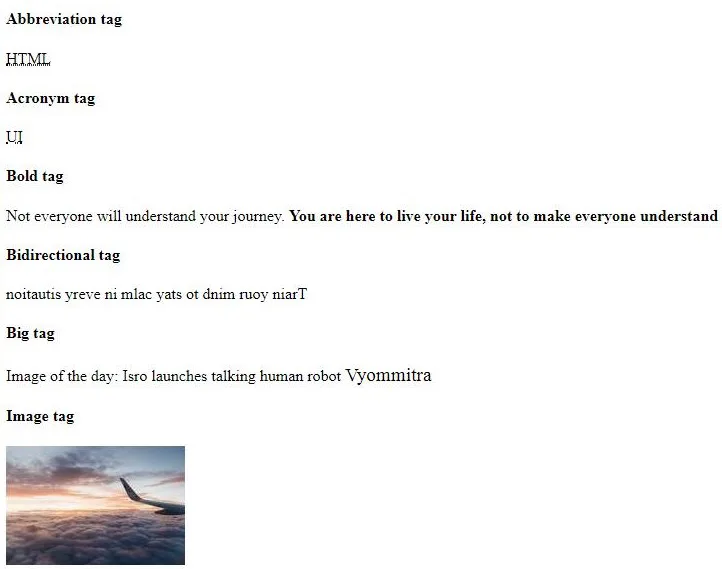Inline Tags in HTML 1-1
