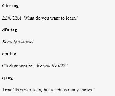 Inline Tags in HTML 1-4