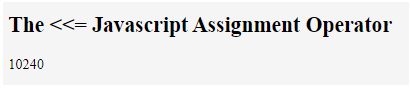JavaScript Assignment Operators - 6