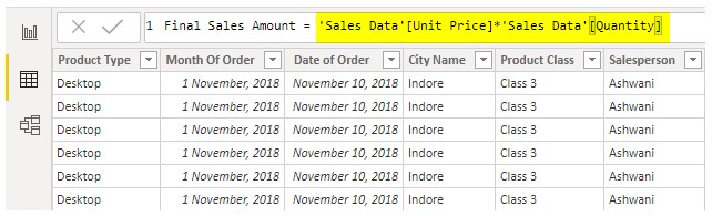 Power bi Measures Example 1-8