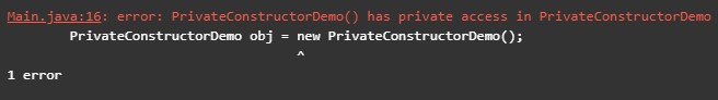 Private Constructor in Java 1-1