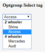 Select Tag in HTML output 2