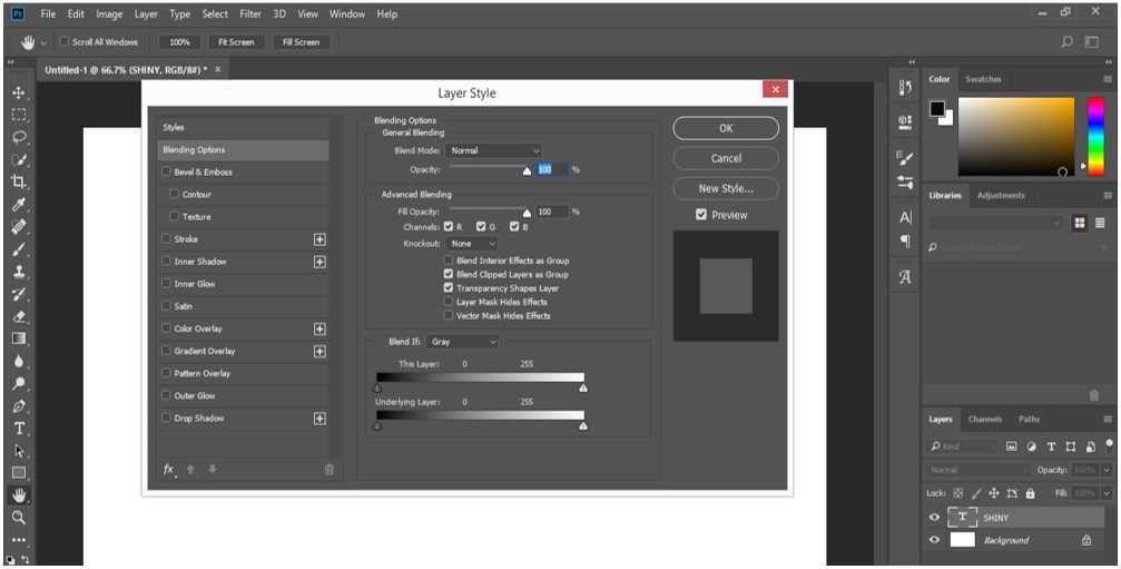 Shiny Effect Photoshop | Creating Shiny Effect in Adobe Photoshop