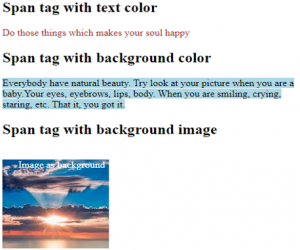 Span Tag in HTML | Few Properties of Span Tag in HTML