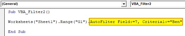 VBA Filter Examples 2-3