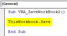 VBA Save Workbook Example2-2