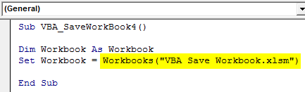 VBA Save Workbook Example4-4