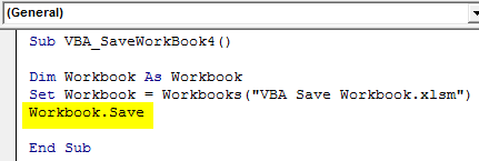 VBA Save Workbook Example4-5