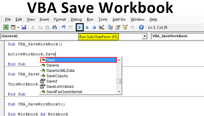 Vba Save Workbook How To Save Workbook In Excel Vba With Examples