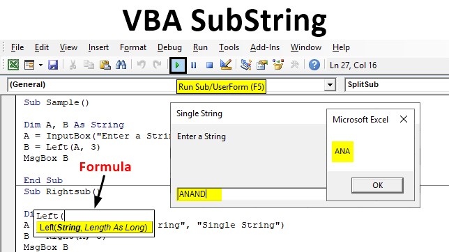 VBA SubString How To Use SubString Functions In VBA 