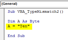 VBA Type Mismatch Example 2-3