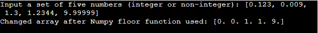 floor() Function in Numpy