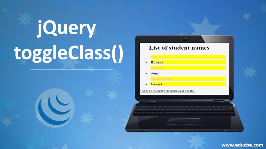 jQuery toggleClass() | Parameters and Examples of jQuery toggleClass()