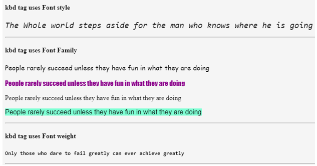 kbd tag in html2